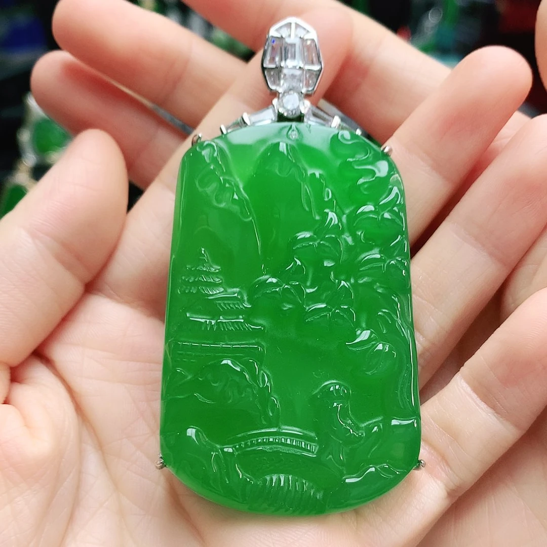 玛瑙/玉髓吊坠银S925镶嵌