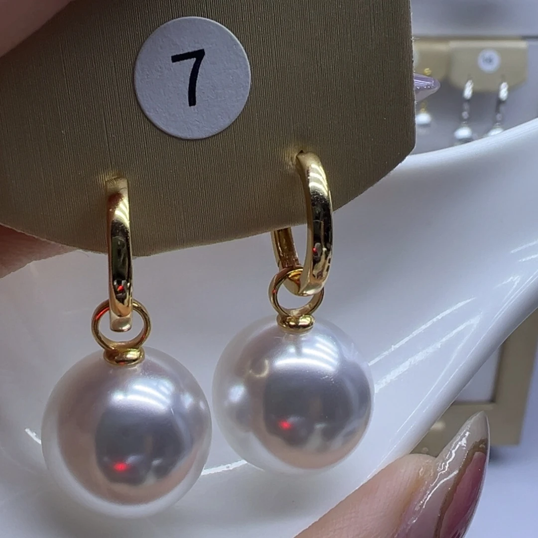 银S925镶嵌淡水珍珠耳饰