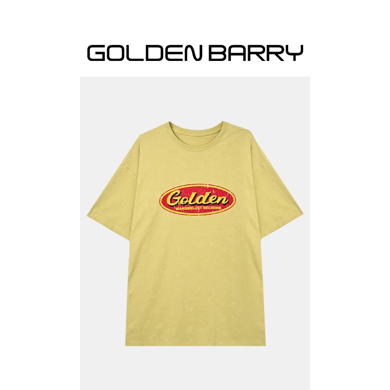 GOLDENBARRY【暑期特惠】201935男女微雪花美式T恤