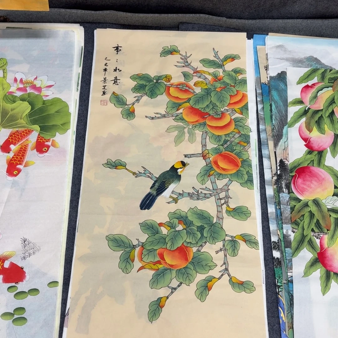 国画100×50工笔手绘画画画