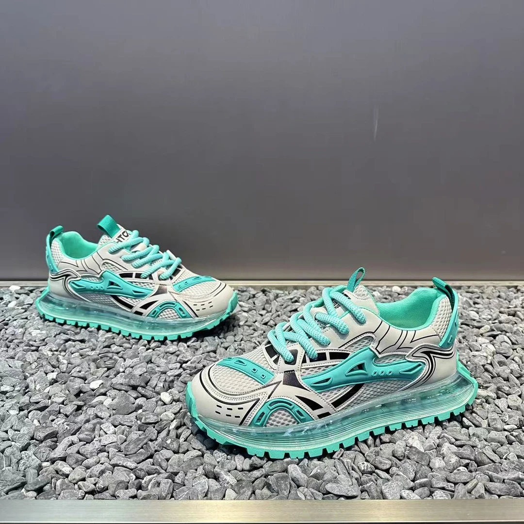 潮流男士新款夏季透气网面老爹鞋百搭舒适软底增高厚底运动休闲鞋