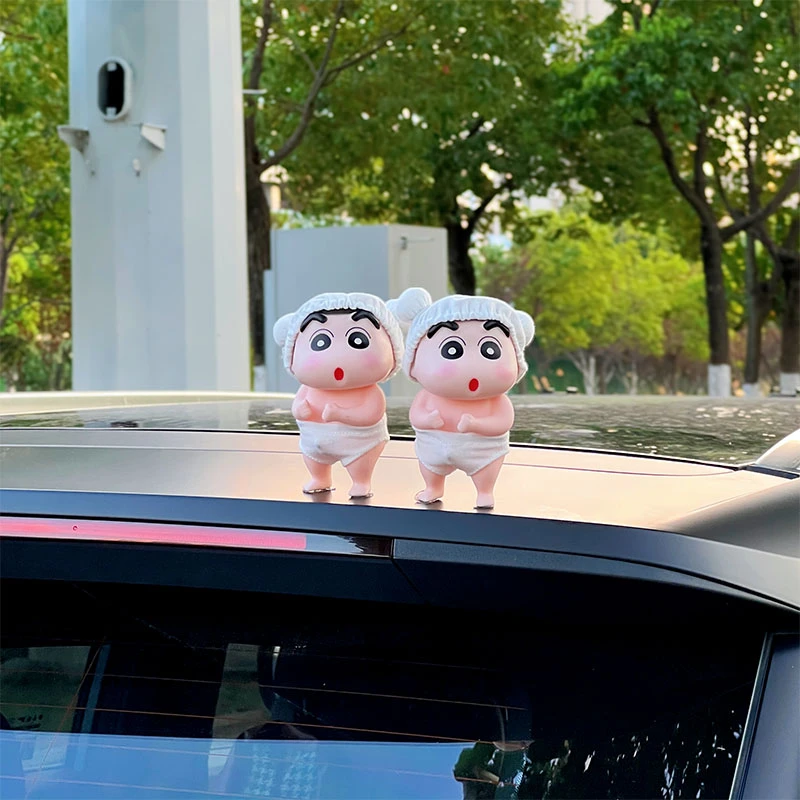 浴帽洗澡小新车后尾部挂件车载电动车装饰品玩偶公仔男女2025新款