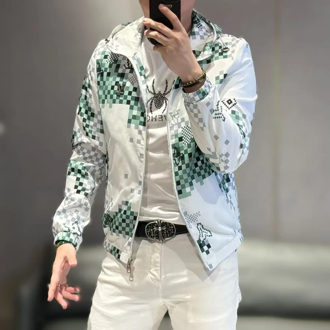 经典马赛克暗提花工艺布料高端定制春款夹克8101