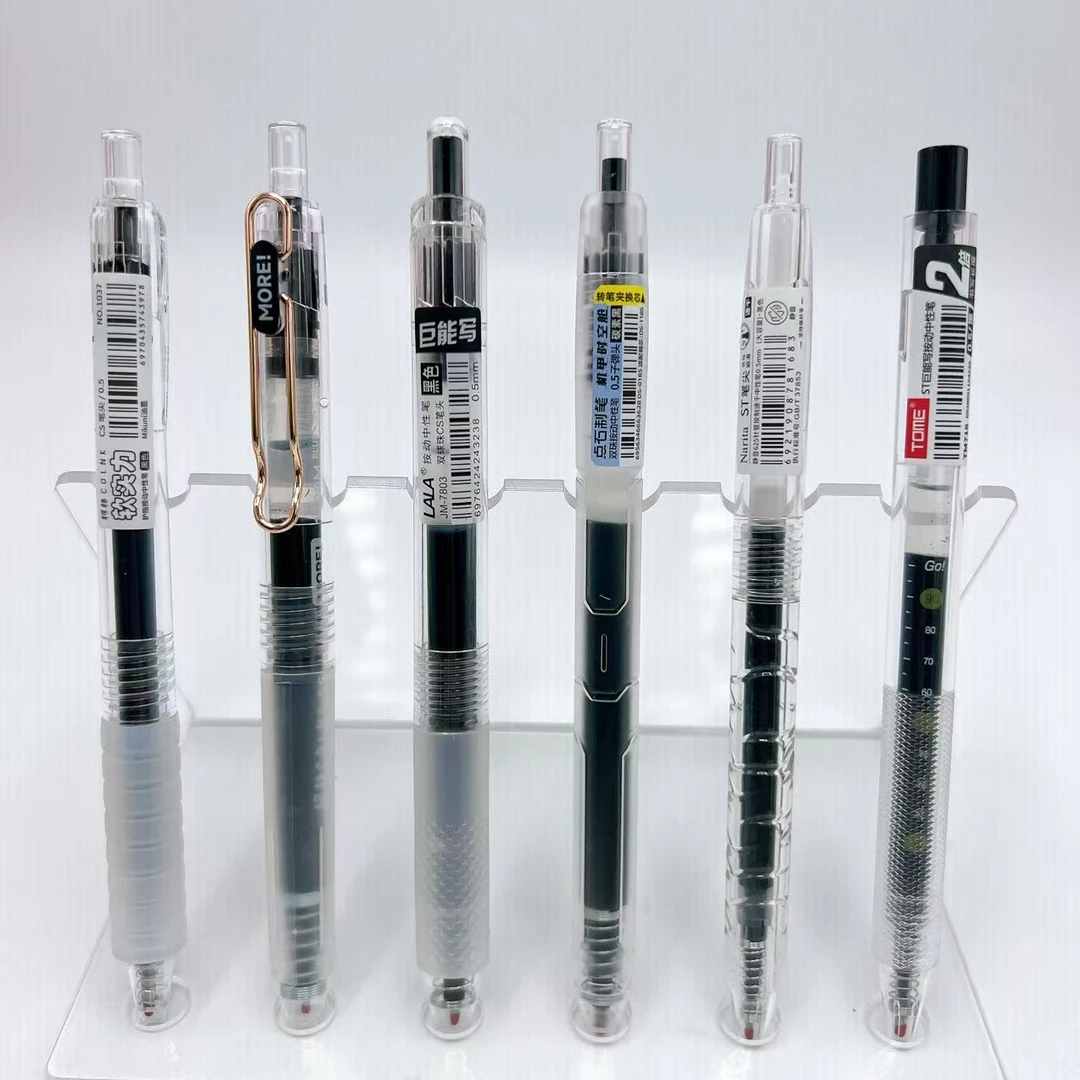 【黑墨6支】透杆刷题笔柯林More软实力LALA图米巨能写-掉封蜡不售后