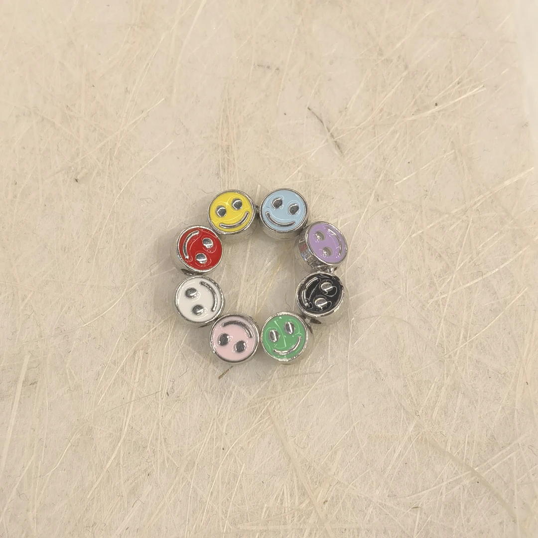 C166彩色多个笑脸戒指