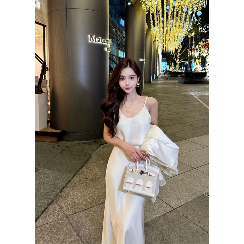 【现货秒发】DB042时尚气质显瘦通勤醋酸吊带背心简约