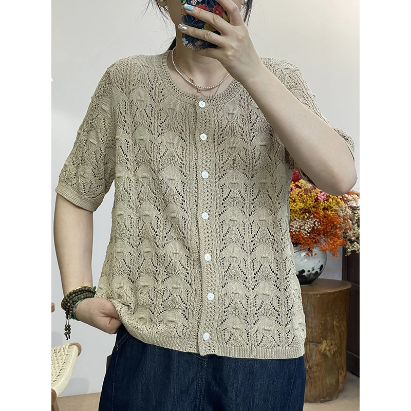 DaoZi/丹丹 云朵汉麻和纸纱针织衫 22890