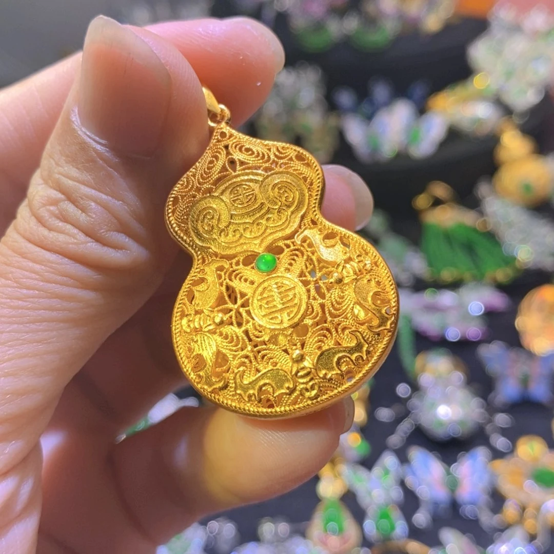 翡翠银S925镶嵌颈饰天然翡翠