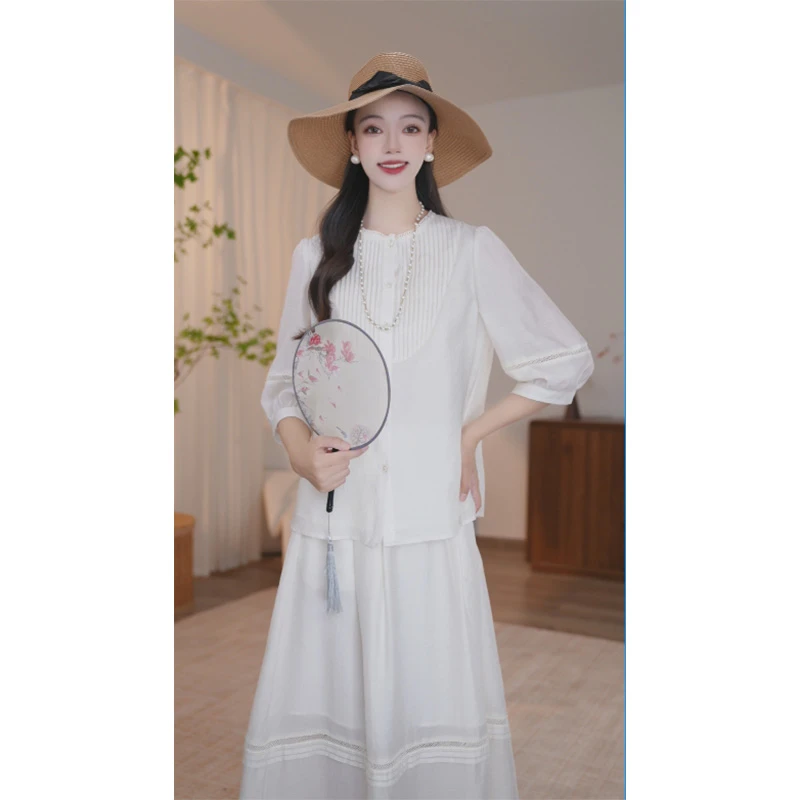 【琳琳甄选】Tomorrow Rose25套装莱赛尔衬衣+裙子85921027米杏色