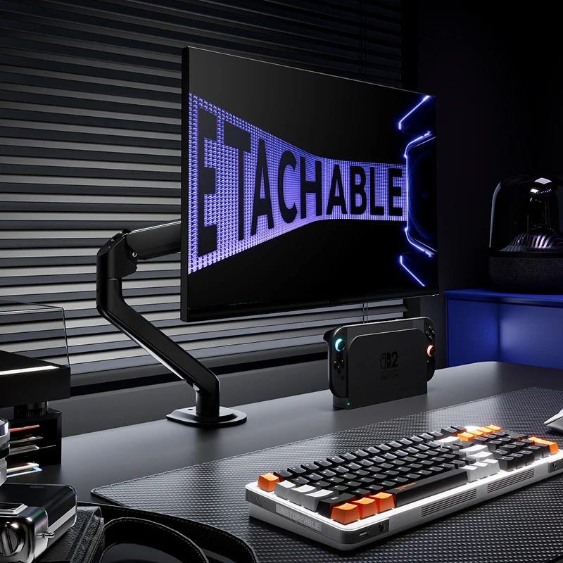 Brateck/北弧显示器支架可伸缩免打孔机械臂电脑支架悬臂e350卓威