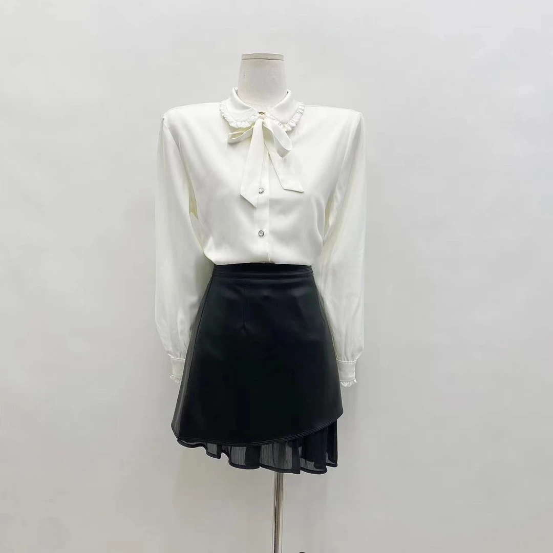 年底实体店款式常带系带衬衫清店款式CC01