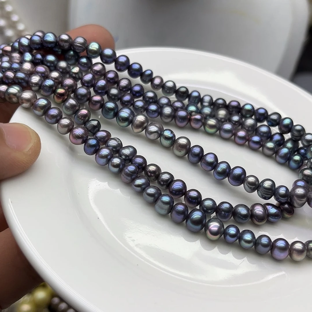 钛钢淡水珍珠项链