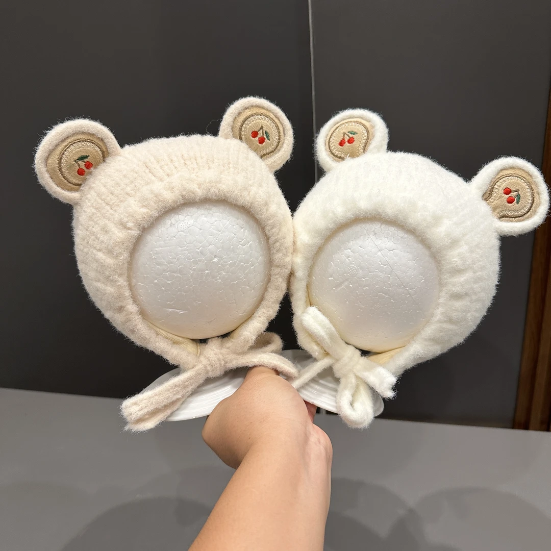 宝宝帽子秋冬季韩系可爱套头护耳帽男女婴幼儿户外防风保暖包头帽