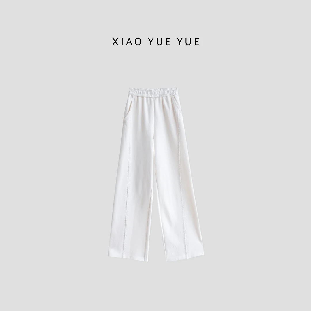 YYUE&RUBY【时光旅人-加绒】高腰秋冬简约休闲裤女士阔腿裤A-02350
