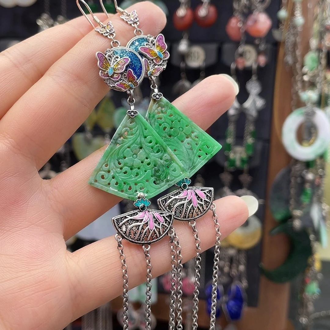 真***爱翡翠银S925镶嵌耳饰711ghhhh