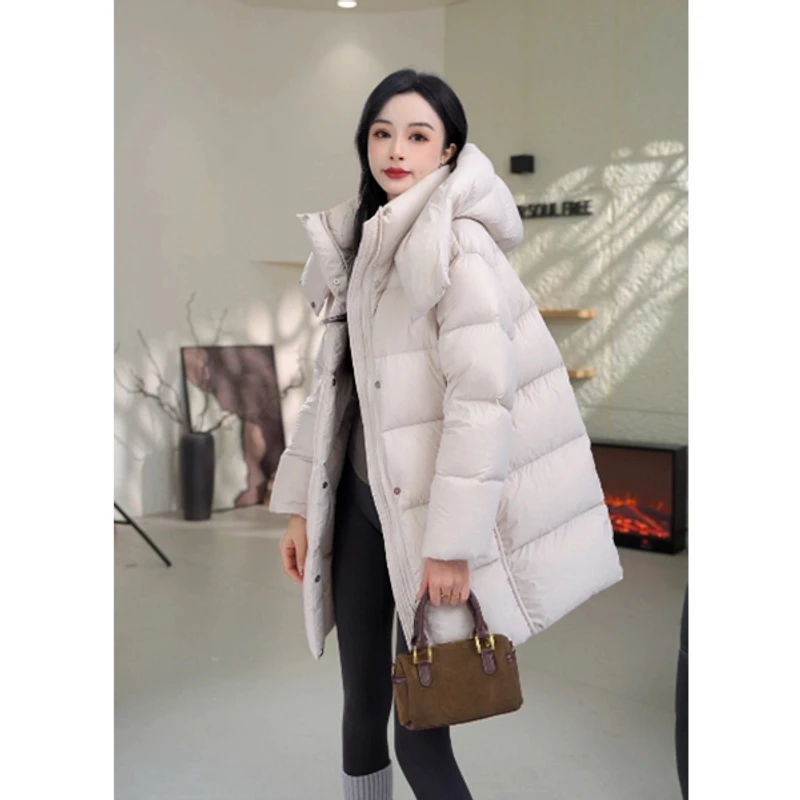 （老板娘倩姐）95白鹅绒泡芙云朵零压高充345g中长款羽绒服16F609