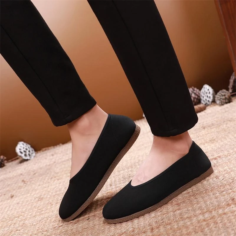 圆口老北京布鞋男单鞋男鞋子春秋季中老年爸爸鞋牛筋底防滑老人鞋