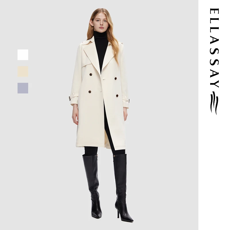 【粉丝专享】ELLASSAY秋季简约女神范风衣女EWD353F00600