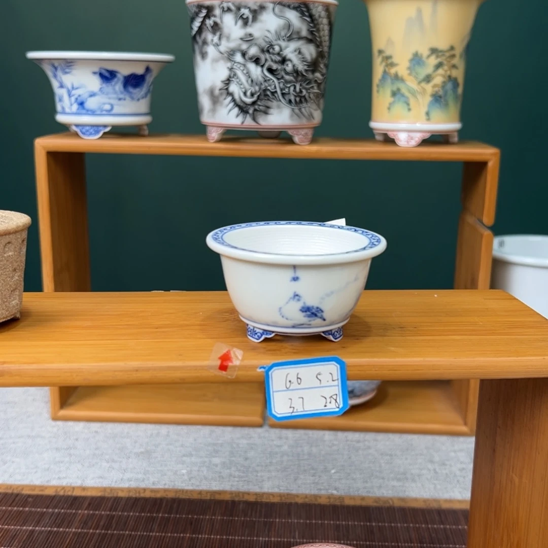 福利手工青花小呆鸟豆盆