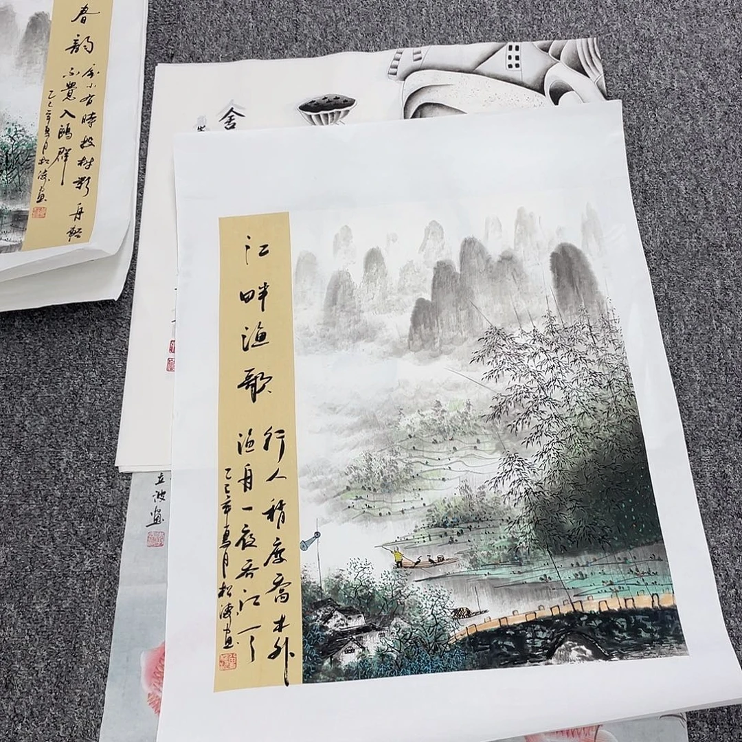 国画纯手工制作的