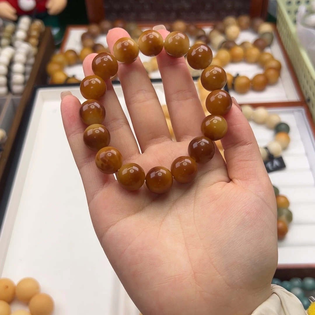 菩提根/象牙果手串美***3卡14圆珠炭烤熔岩蛋糕默认微瑕