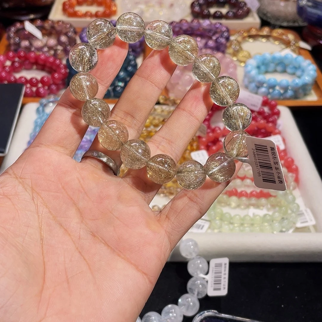 默***心未镶嵌水晶手链收藏级顺白银发13mm
