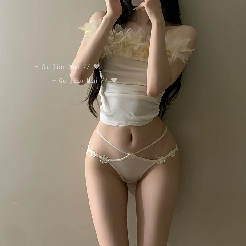 奶欲小香 纯欲性感女内裤蕾丝网纱薄款低腰情调新款t裤少女内裤夏