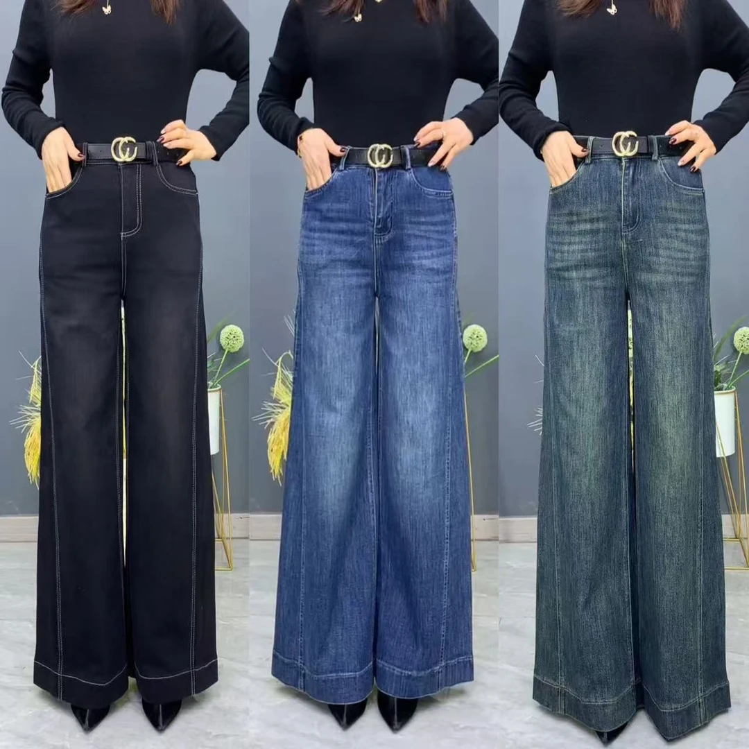 2812春季新款牛仔阔腿裤