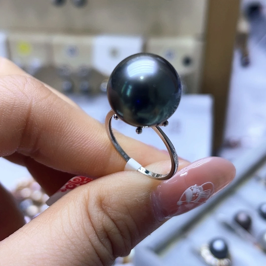 海水珍珠戒指18K金镶嵌