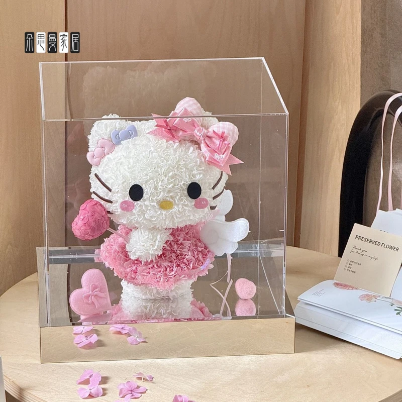朵思曼源头厂家直发永生花kitty真花猫咪七夕情人节送女友生日礼