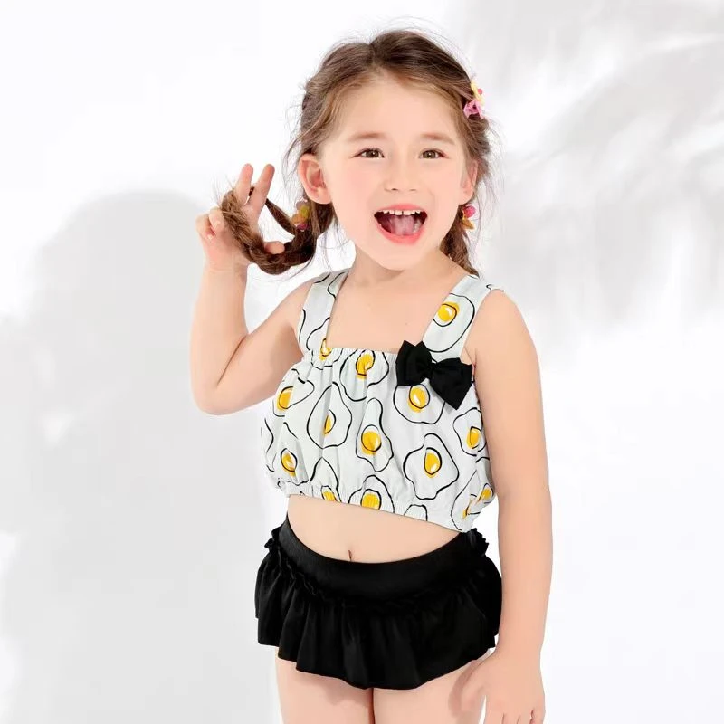【女宝】儿童泳衣女分体小公主裙防晒泳装蝴蝶结女童可爱游泳衣2107