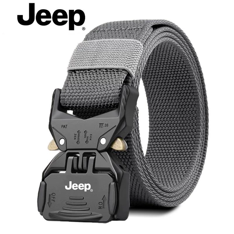 Jeep潮男痞帅皮带对插扣尼龙编织战术内腰带免打孔户外牛仔裤裤带