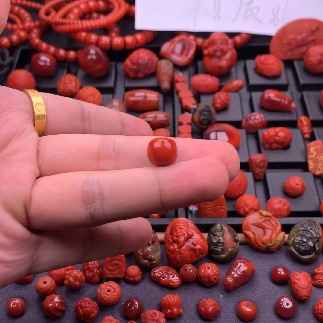 南红玛瑙未镶嵌南红川料原矿老型珠11mm+