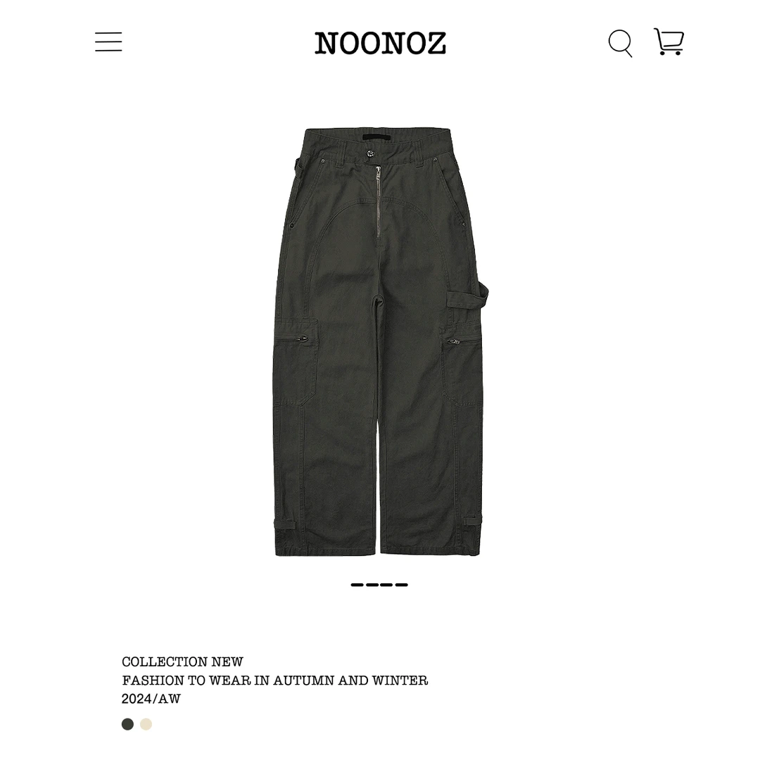 NOONOZ潮牌男秋冬直筒复古美式工装裤宽松阔腿垂感街头休闲裤