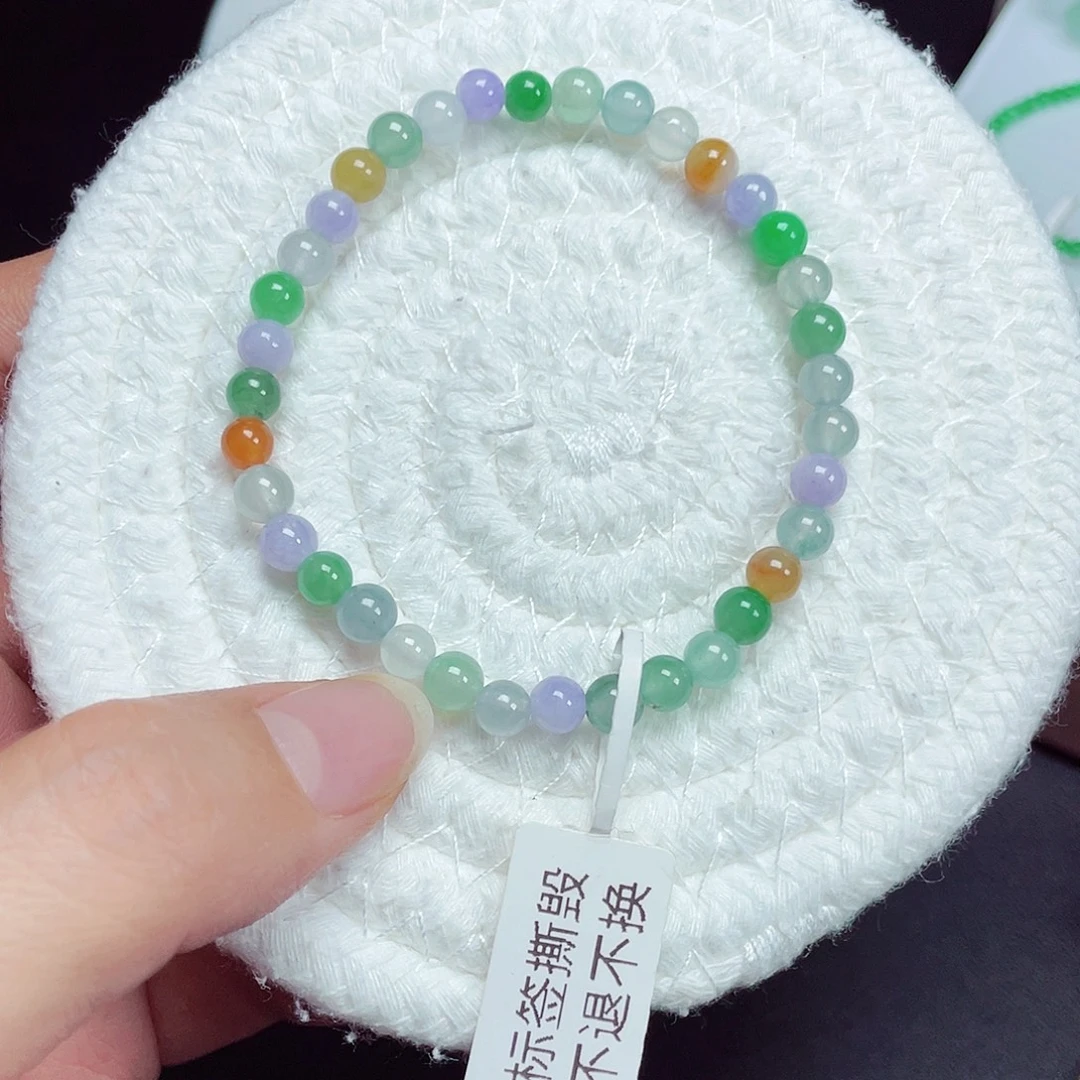 翡翠未镶嵌手链天然缅甸翡翠A卡5.4