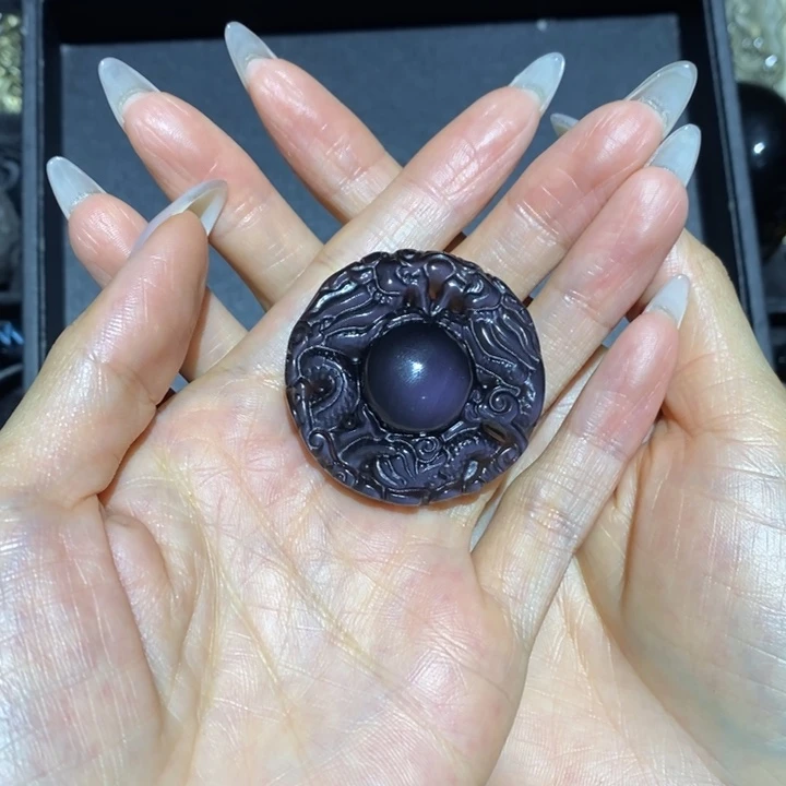 黑曜岩吊坠(不含链)未镶嵌灵*r