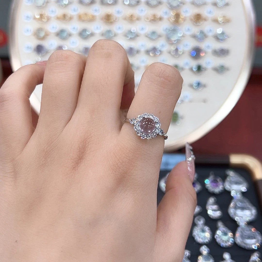 洋****银S925镶嵌芙蓉石戒指