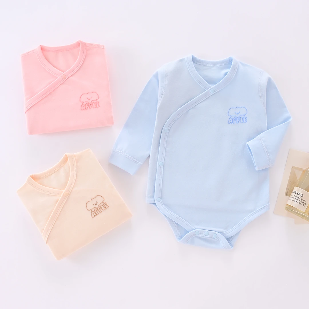 【易帛专享】三角爬纯棉薄款春秋哈衣爬爬服连体衣宝宝婴儿长袖