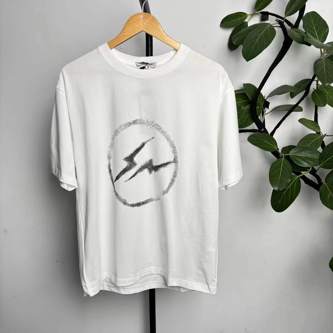 B-18【闪电】25夏季美式宽松闪电数码喷绘圆领短袖T 90001