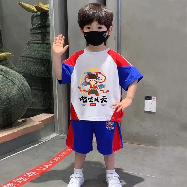 哪吒男童套装夏季新款儿童2025短袖薄款宝宝夏装时尚两件套衣服潮