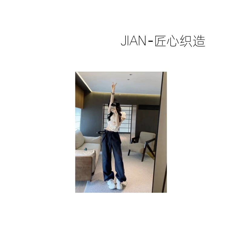JIANYOU-「立体腰头」2025秋季新款松紧腰田曦薇同款弯刀裤JZ-2559