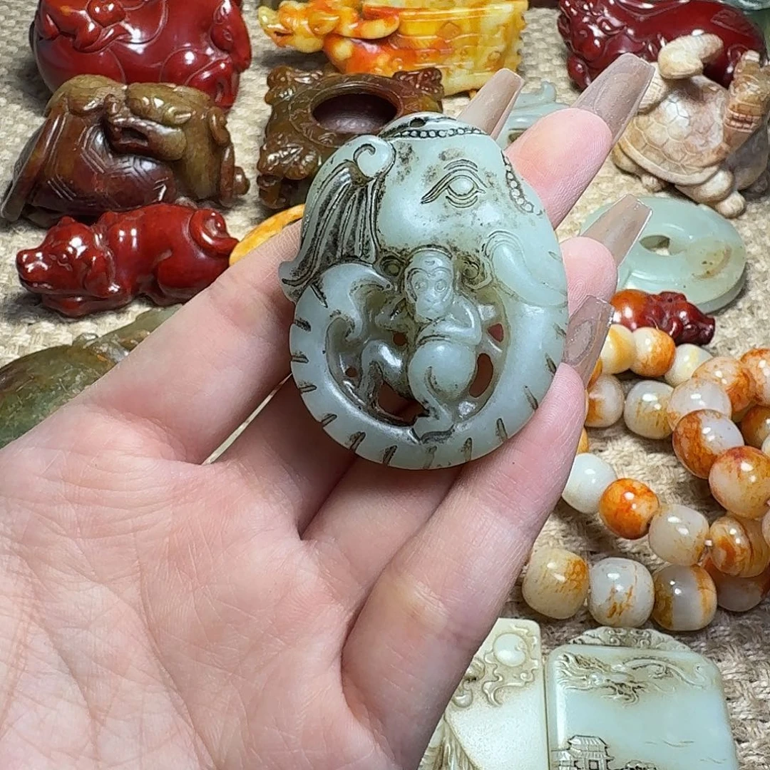 白玉菩提吊坠挂件