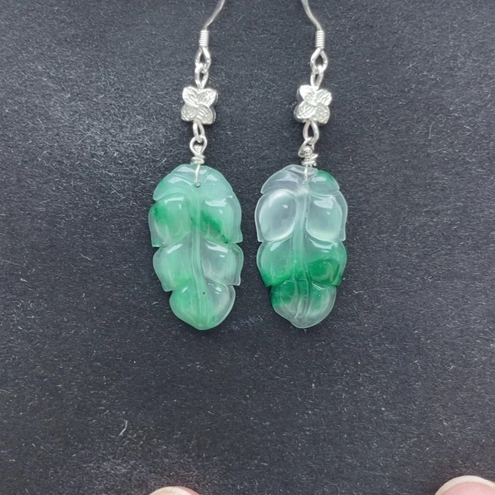 石英质玉未镶嵌耳坠