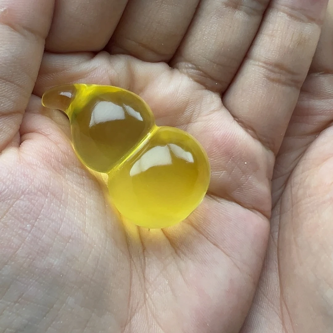 琥珀未镶嵌珠宝奇石葫芦打孔不退换