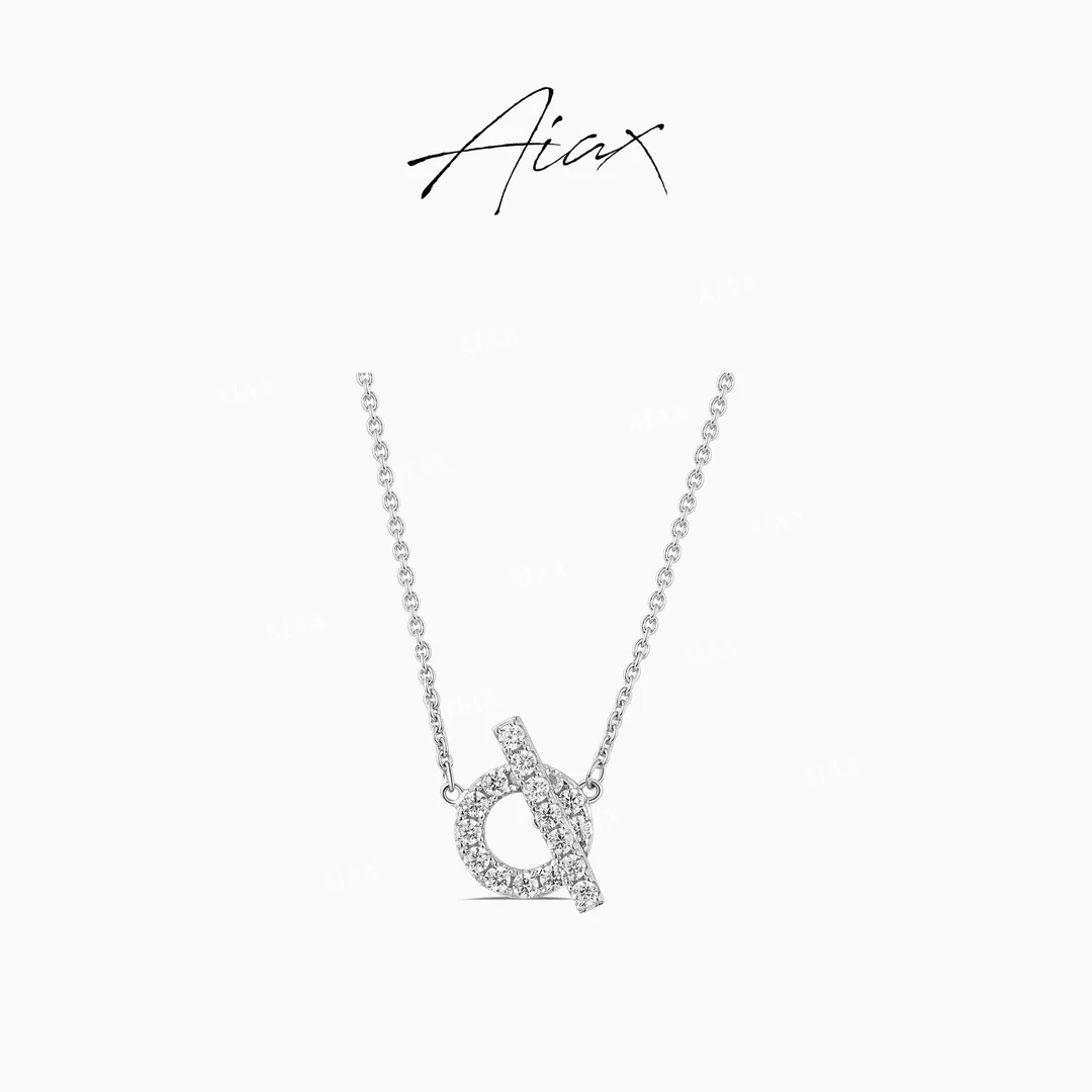 AIAX 925银 镀K金  法式经典奢华百搭字母小Q项链TSJ9315