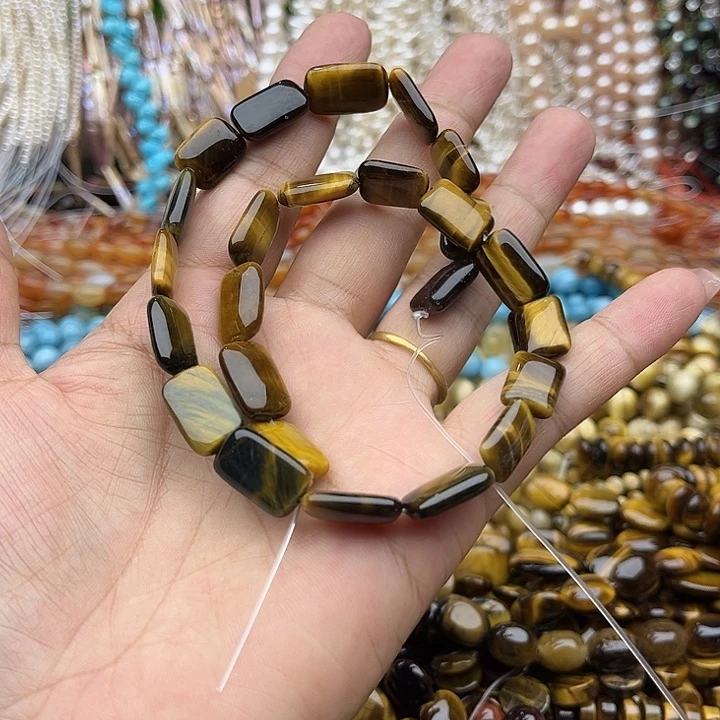 玛瑙/玉髓未镶嵌珠宝半成品虎眼石方片7