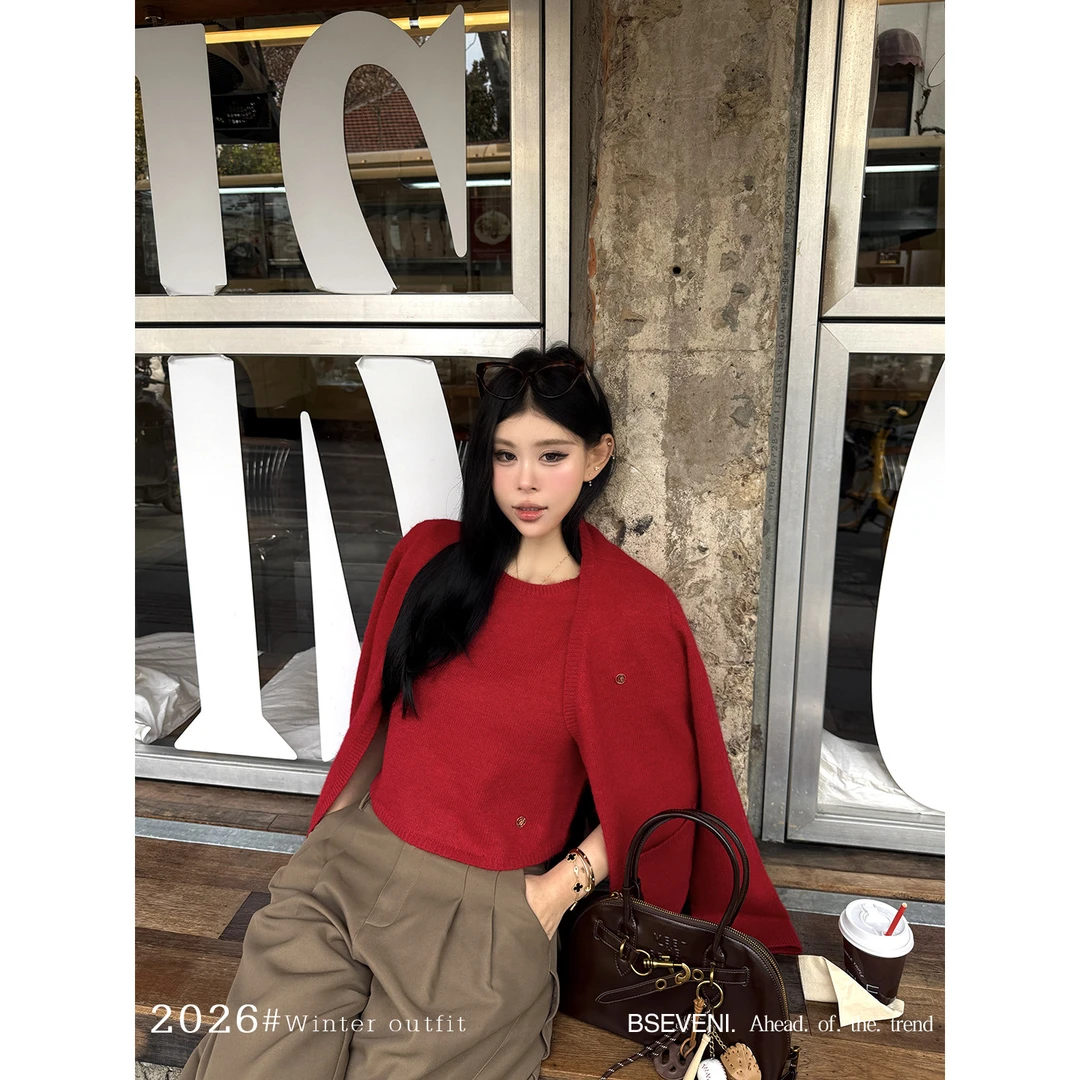 1/5黑泽玄七新年特制“鸿运大系列”简奢羊驼长毛纺小金扣开衫两件