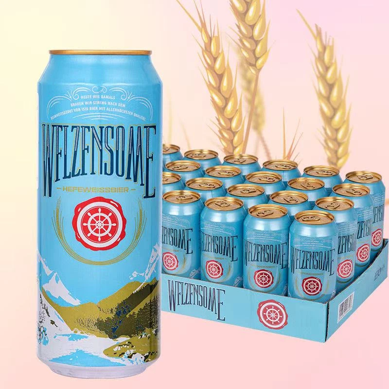 德国原装进口莱尚优质浑浊型小麦白啤酒500ml*24听整箱包邮