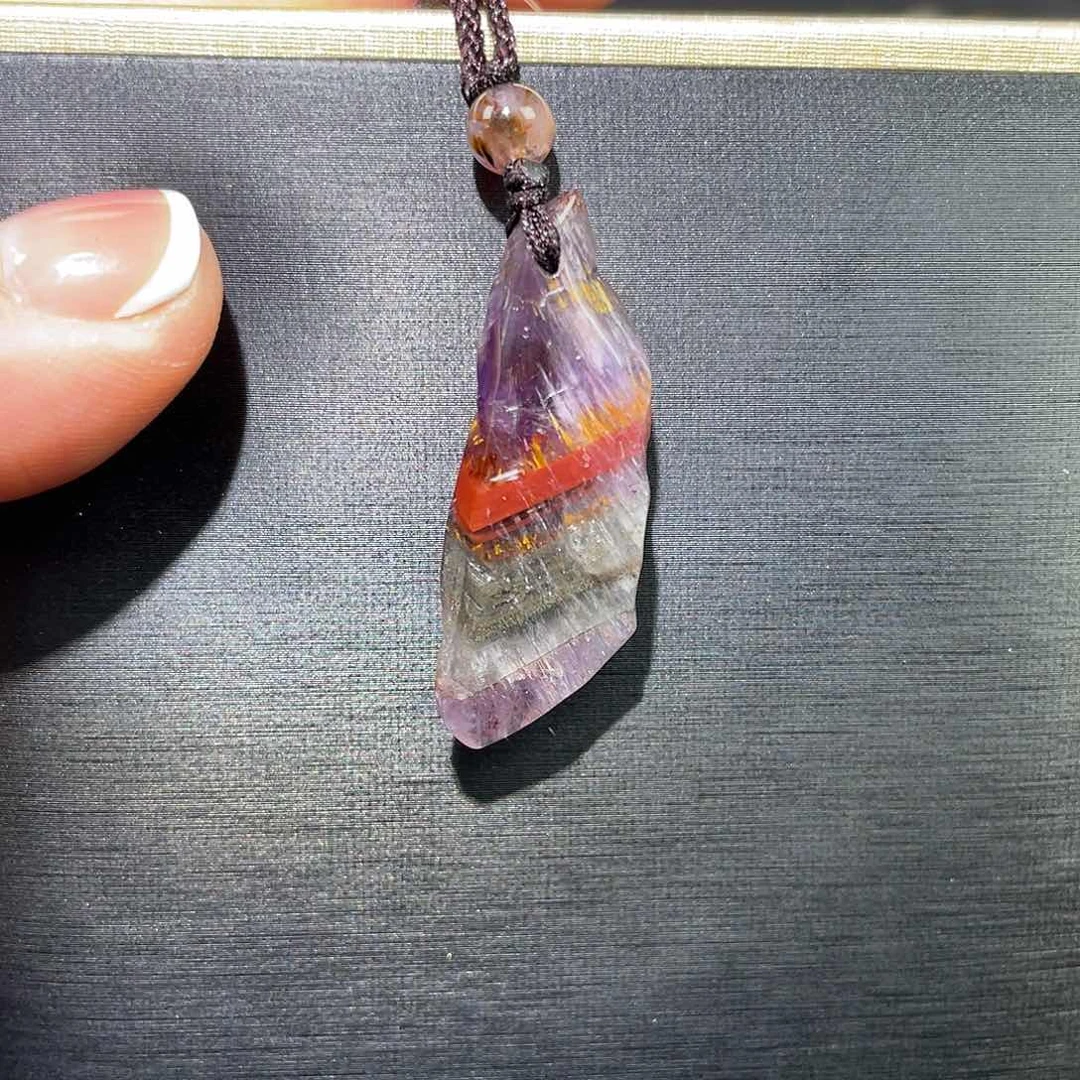 水晶极光原石吊坠未镶嵌