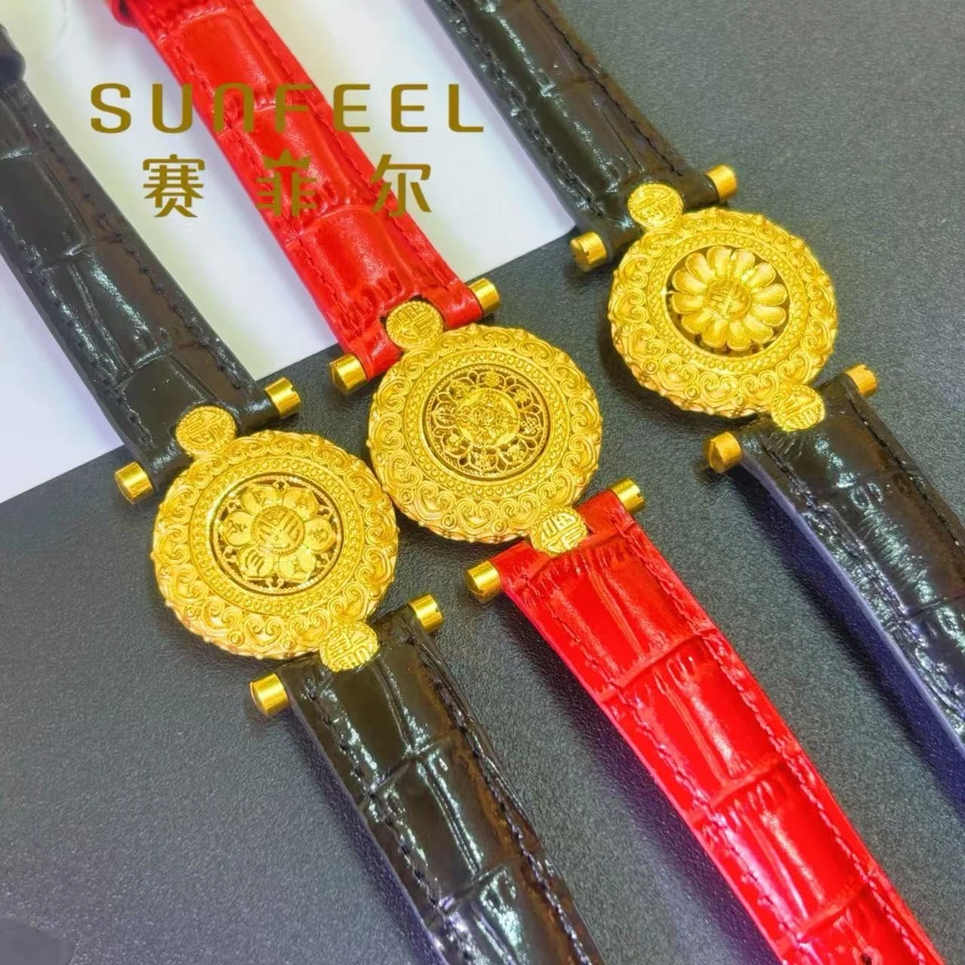 SUNFEEL/赛菲尔黄金足金八宝罗盘手表黄金手链大气时尚百搭款